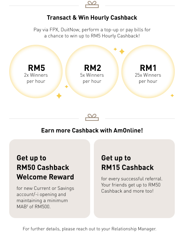 Transact and win hourly Cashback